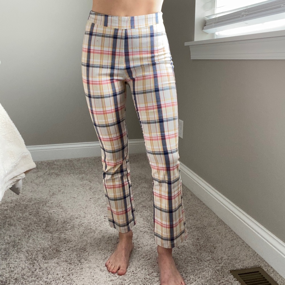 Urban Outfitters Cropped Flare Plaid Pants